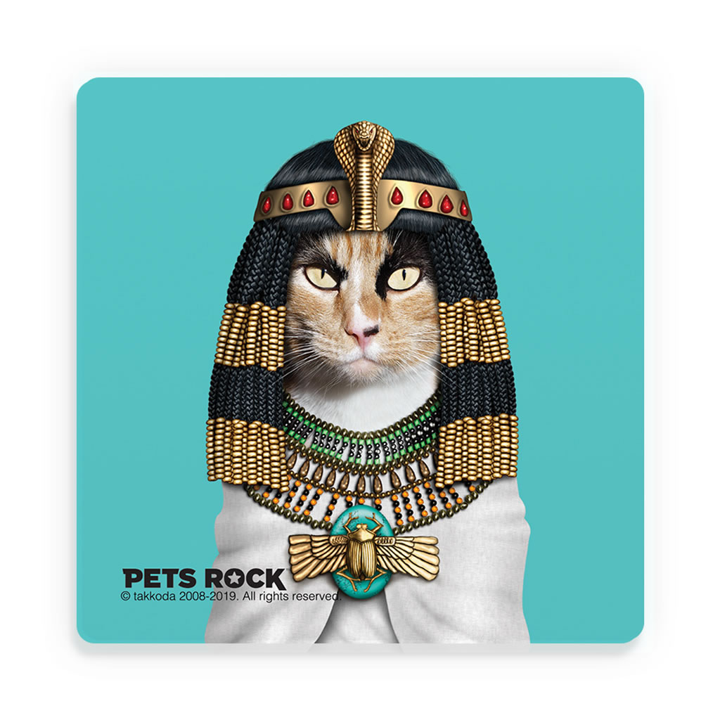 Cleopatra Pets Rock Ceramic Coaster Cleopatra Pets Rock Ceramic Coaster