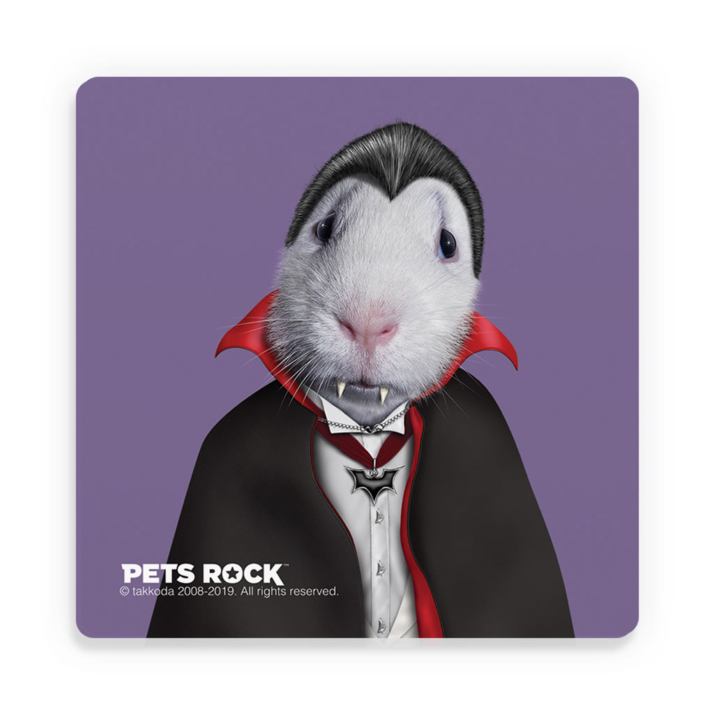 Dracula Pets Rock Ceramic Coaster Dracula Pets Rock Ceramic Coaster
