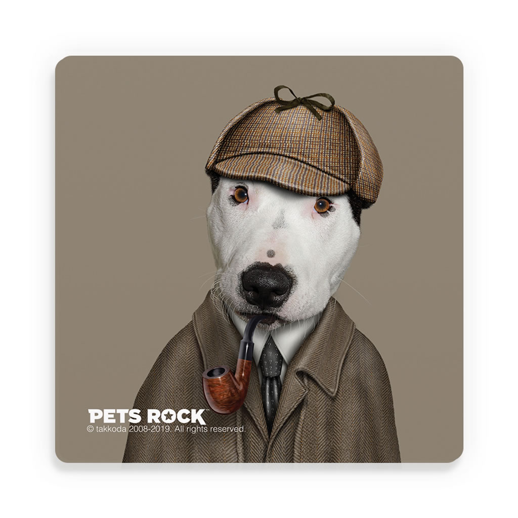 Detective Pets Rock Ceramic Coaster Detective Pets Rock Ceramic Coaster