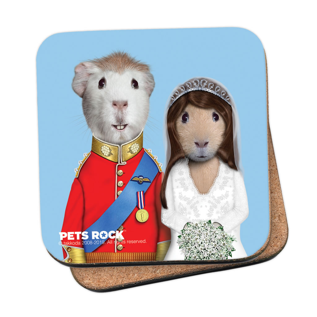 Mr & Mrs Pets Rock Cork Coaster Mr & Mrs Pets Rock Cork Coaster