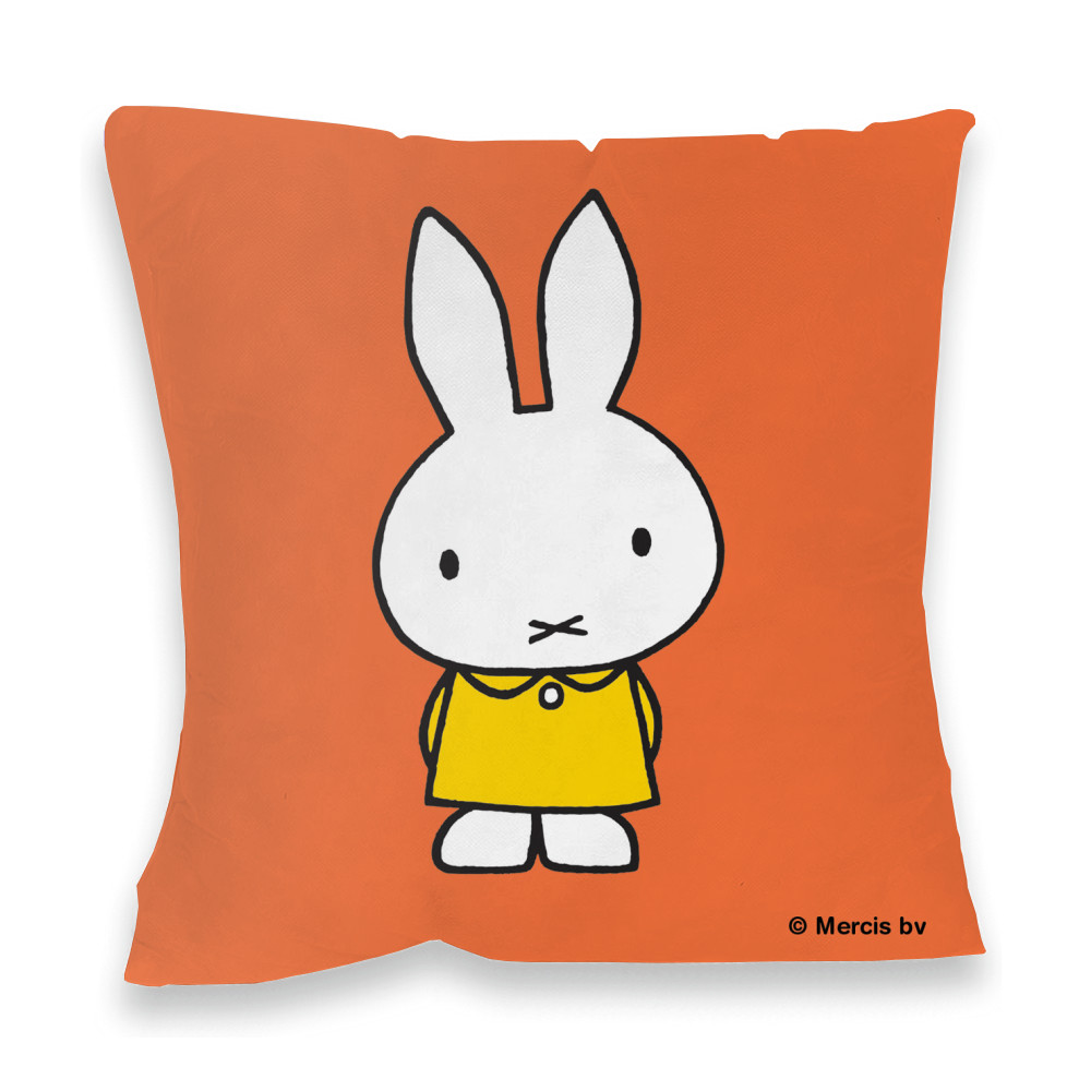 Miffy in a Yellow Dress Faux Suede Feather Filled Cushion Miffy in a Yellow Dress Faux Suede Feather Filled Cushion