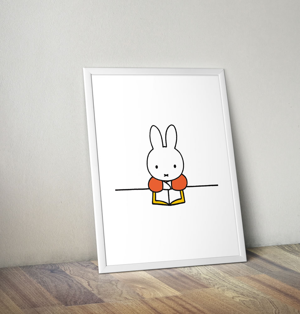 Miffy Reading a Book Framed Mini Poster Miffy Reading a Book Framed Mini Poster