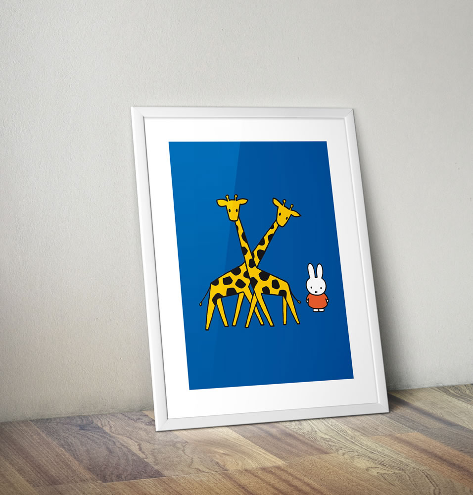 Miffy with Two Giraffes Framed Mini Poster Miffy with Two Giraffes Framed Mini Poster