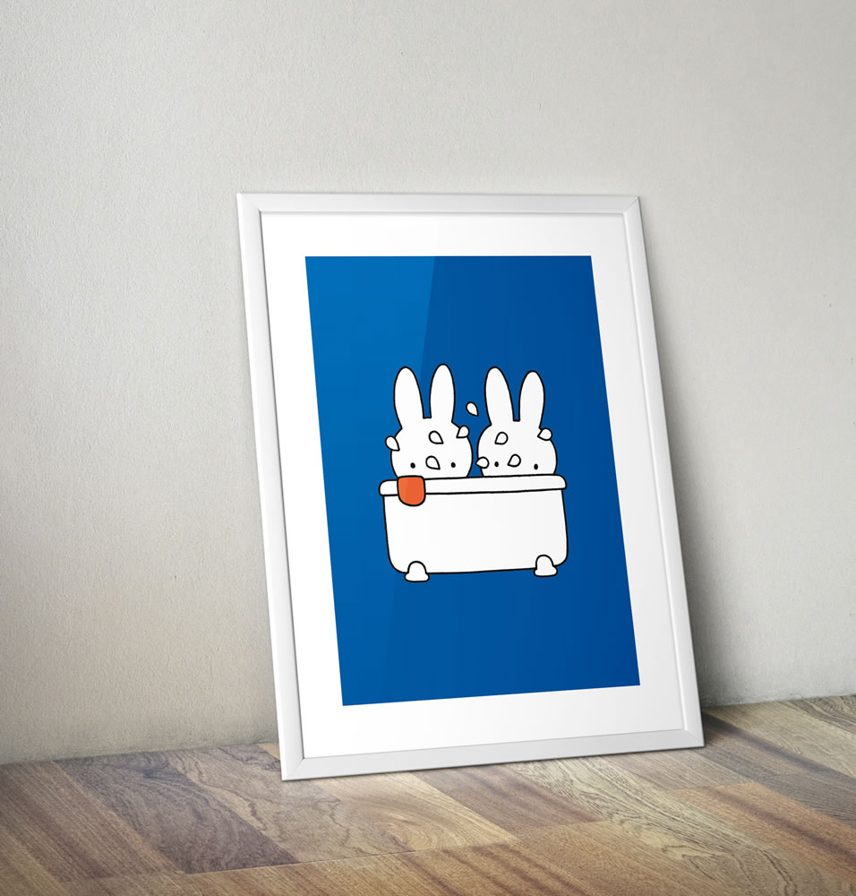 Miffy Taking a Bath Framed Mini Poster Miffy Taking a Bath Framed Mini Poster
