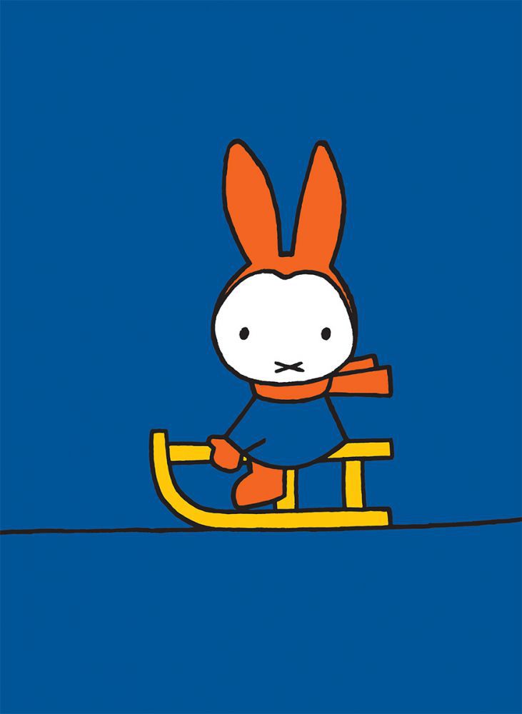 Miffy Playing on a Sleigh Mini Poster Miffy Playing on a Sleigh Mini Poster