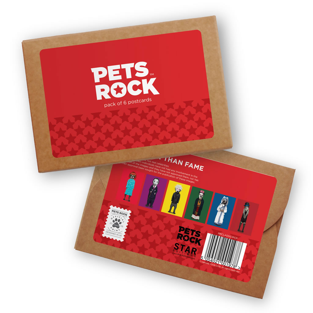 Set of 6 Pets Rock Postcard Sets - Classic Collection 1 Set of 6 Pets Rock Postcard Sets - Classic Collection 1
