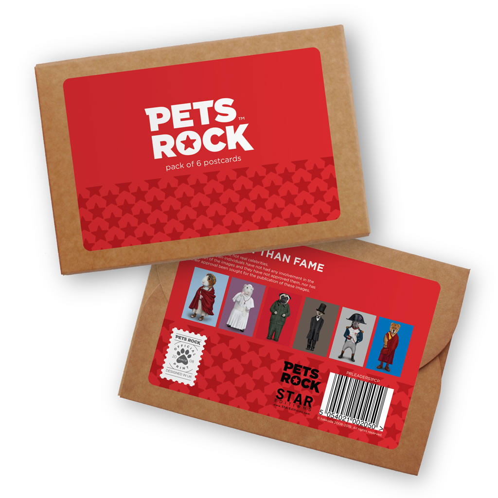 Set of 6 Pets Rock Postcard Sets - Leaders Collection 1 Set of 6 Pets Rock Postcard Sets - Leaders Collection 1