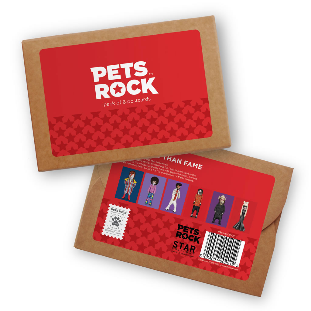 Set of 6 Pets Rock Postcard Sets - Music Collection 1 Set of 6 Pets Rock Postcard Sets - Music Collection 1
