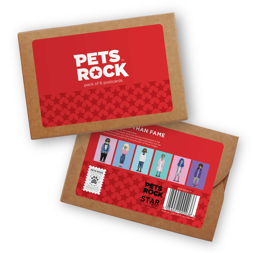 Set of 6 Pets Rock Postcard Sets - Music Collection 3 Set of 6 Pets Rock Postcard Sets - Music Collection 3