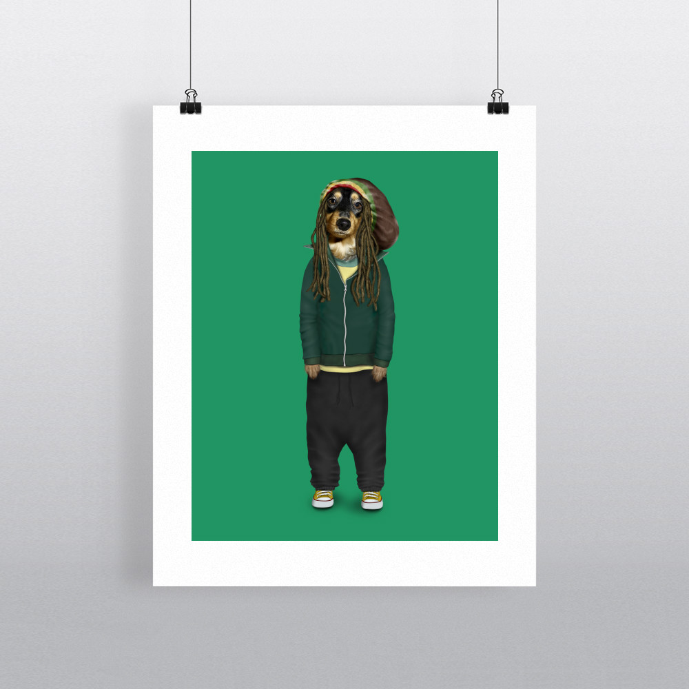 Reggae Pets Rock 11' by 14' Art Print Reggae Pets Rock 11' by 14' Art Print