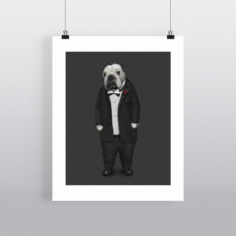 Dog Father Pets Rock 11' by 14' Art Print Dog Father Pets Rock 11' by 14' Art Print