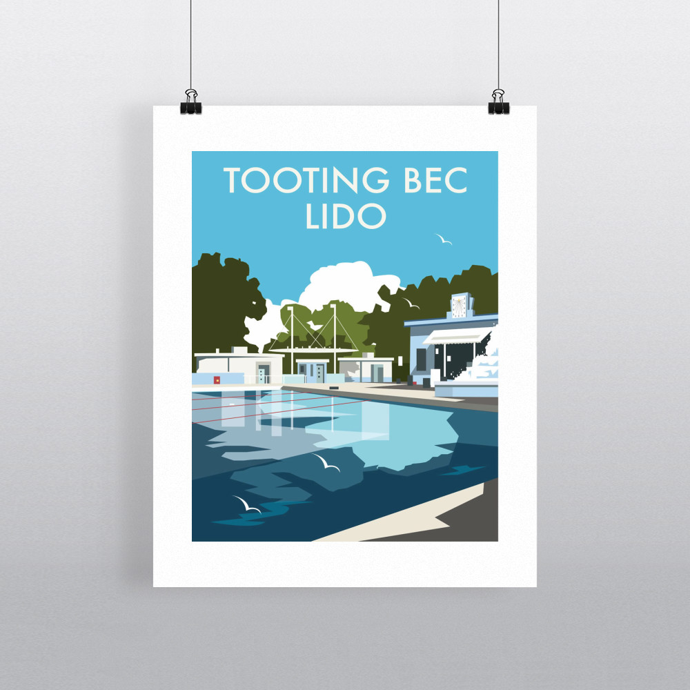 Tooting Bec Lido Art Print Tooting Bec Lido Art Print