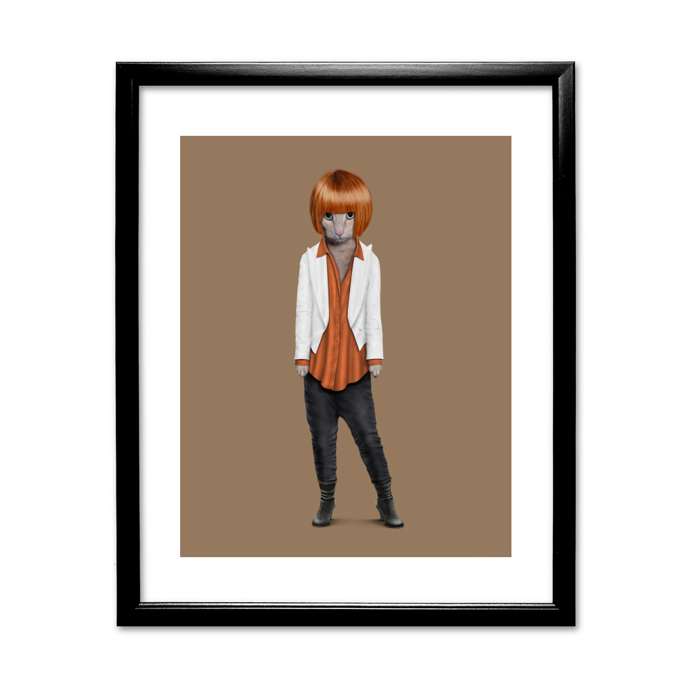 Mary Pets Rock 11' by 14' Black Framed Art Print Mary Pets Rock 11' by 14' Black Framed Art Print