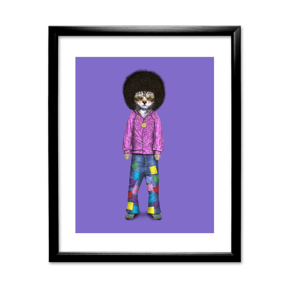 Disco Pets Rock 11' by 14' Black Framed Art Print Disco Pets Rock 11' by 14' Black Framed Art Print