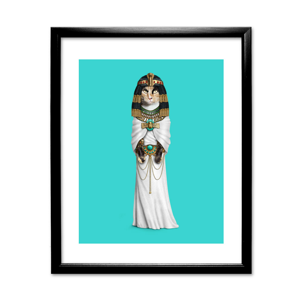 Cleopatra Pets Rock 11' by 14' Black Framed Art Print Cleopatra Pets Rock 11' by 14' Black Framed Art Print