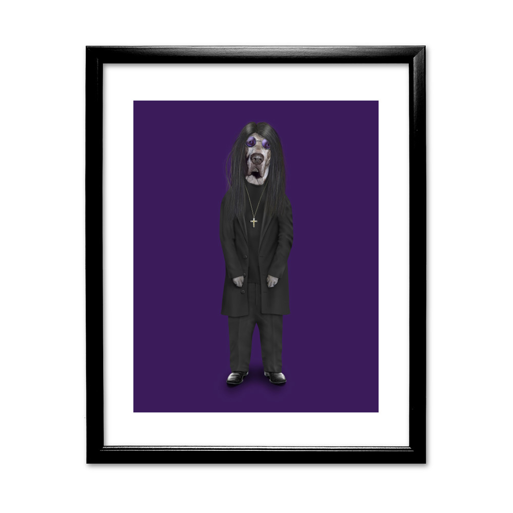 Metal Pets Rock 11' by 14' Black Framed Art Print Metal Pets Rock 11' by 14' Black Framed Art Print