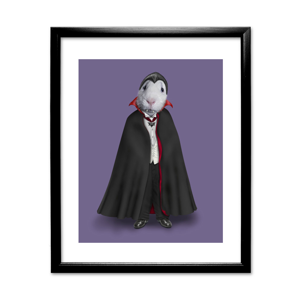 Dracula Pets Rock 11' by 14' Black Framed Art Print Dracula Pets Rock 11' by 14' Black Framed Art Print