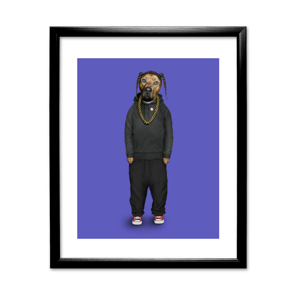 Rap Pets Rock 11' by 14' Black Framed Art Print Rap Pets Rock 11' by 14' Black Framed Art Print