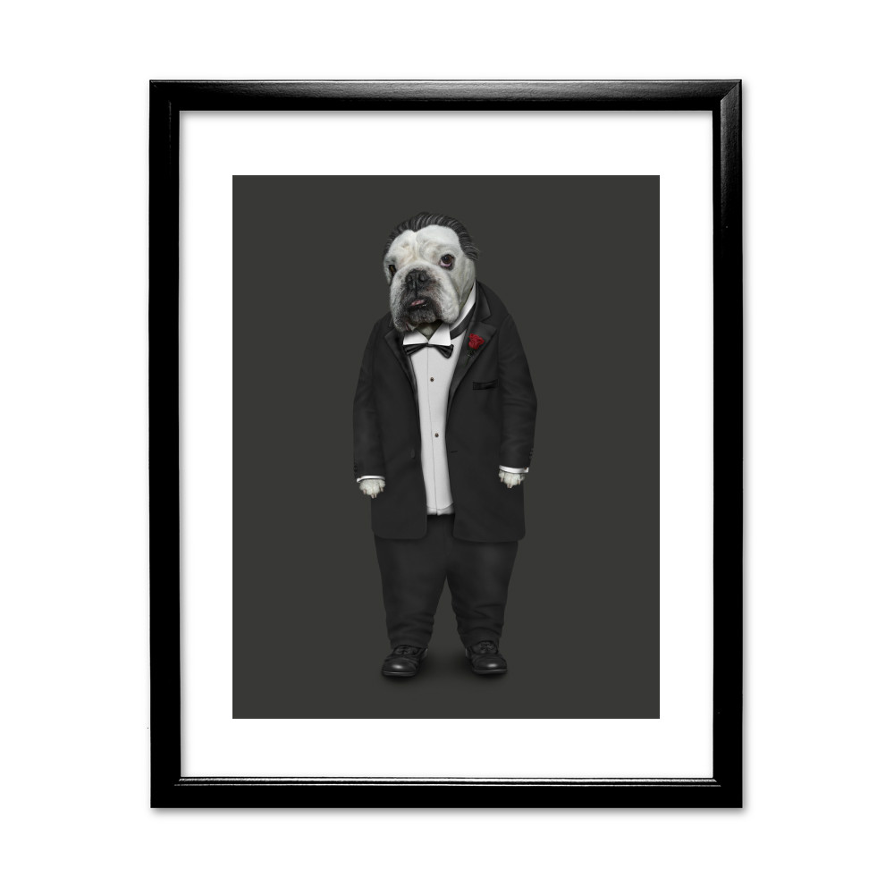 Dog Father Pets Rock 11' by 14' Black Framed Art Print Dog Father Pets Rock 11' by 14' Black Framed Art Print