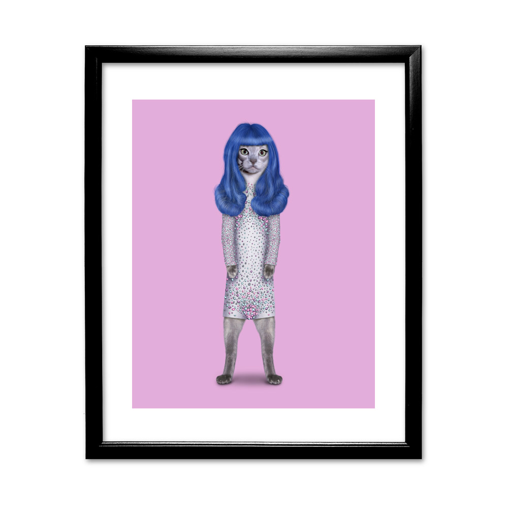 Gurl Pets Rock 11' by 14' Black Framed Art Print Gurl Pets Rock 11' by 14' Black Framed Art Print