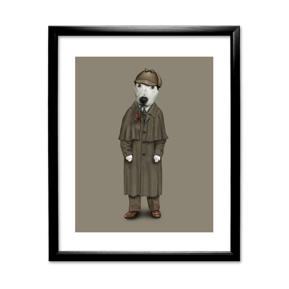 Detective Pets Rock 11' by 14' Black Framed Art Print Detective Pets Rock 11' by 14' Black Framed Art Print