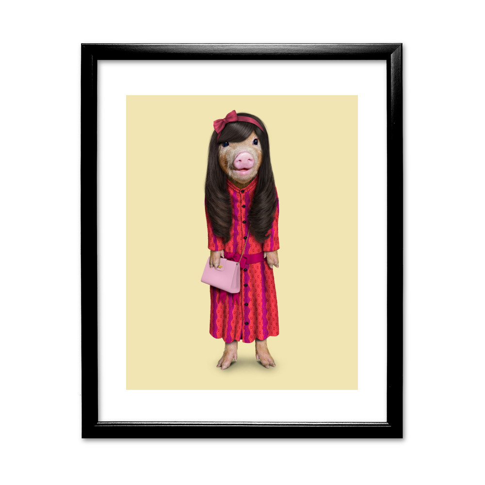 Patsy Pets Rock 11' by 14' Black Framed Art Print Patsy Pets Rock 11' by 14' Black Framed Art Print