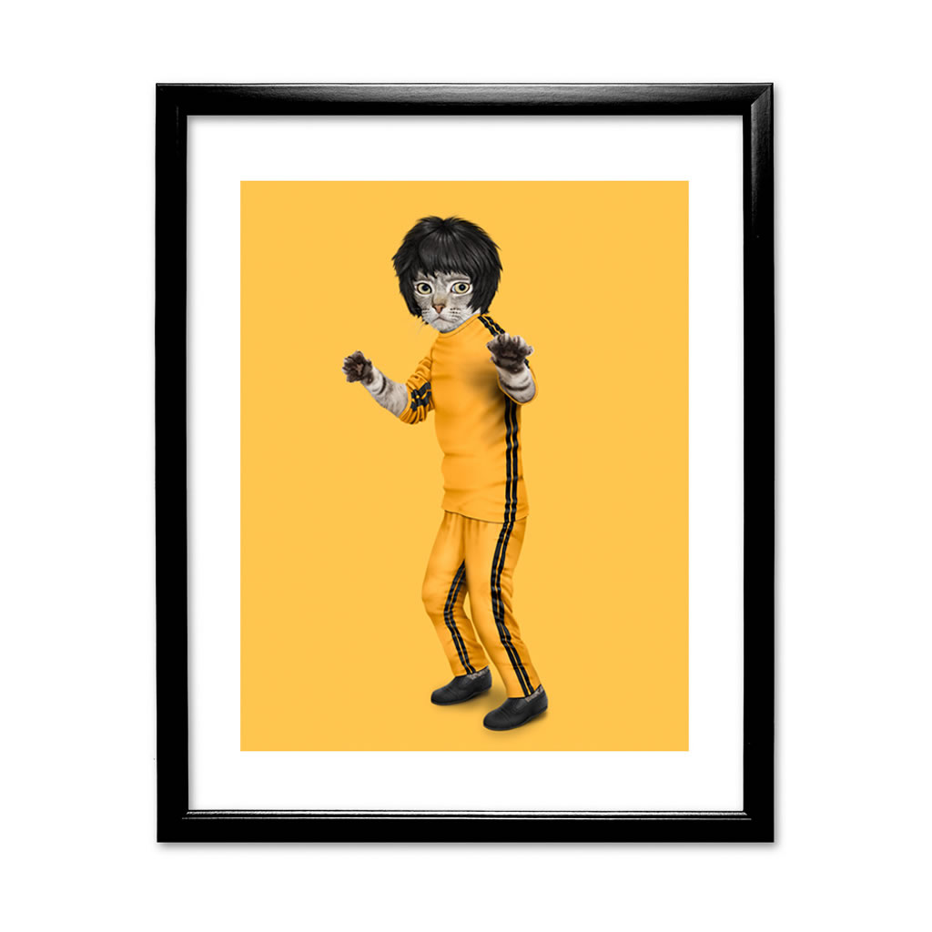 Kung Fu Pets Rock 11' by 14' Black Framed Art Print Kung Fu Pets Rock 11' by 14' Black Framed Art Print