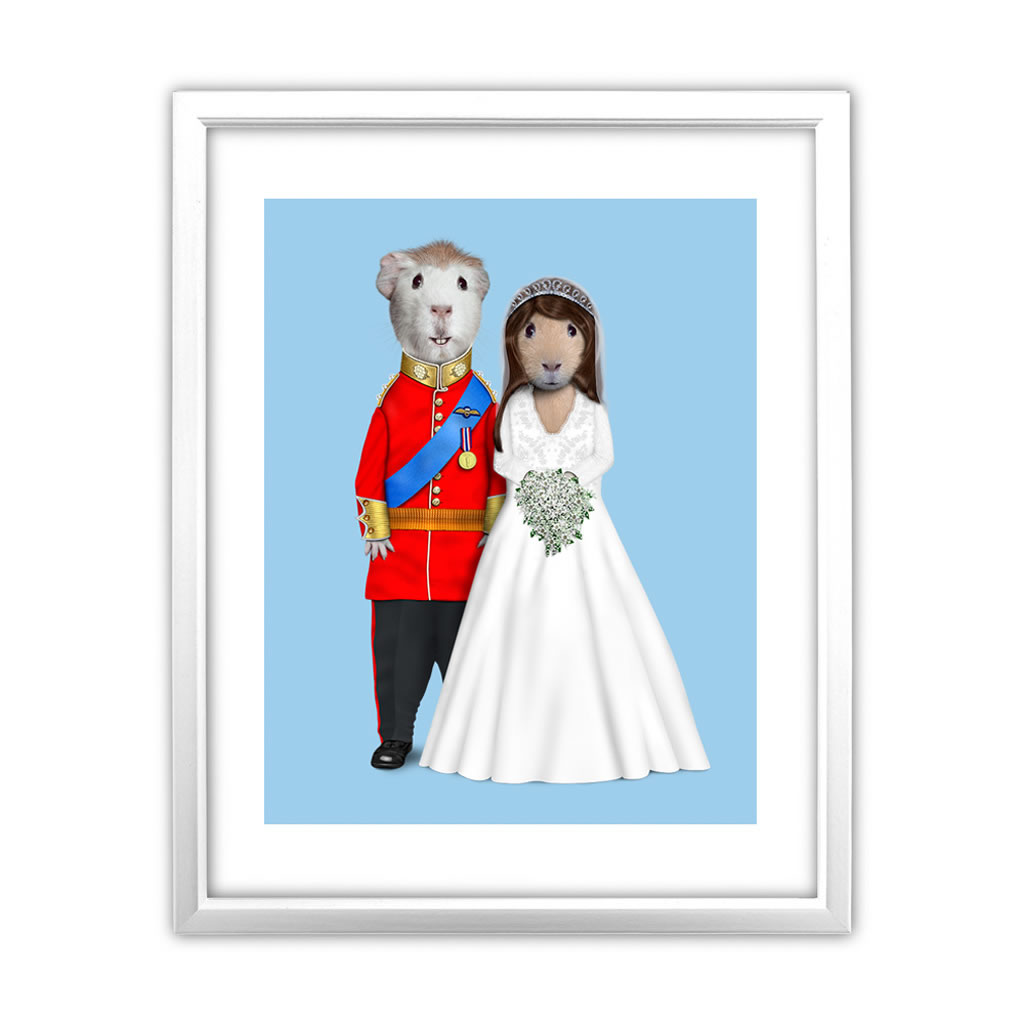 Mr & Mrs Pets Rock White Framed Art Print Mr & Mrs Pets Rock White Framed Art Print