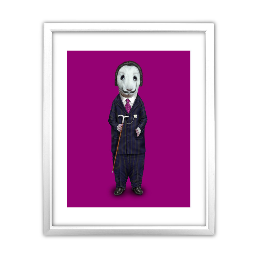Surreal Pets Rock 11' by 14' White Framed Art Print Surreal Pets Rock 11' by 14' White Framed Art Print