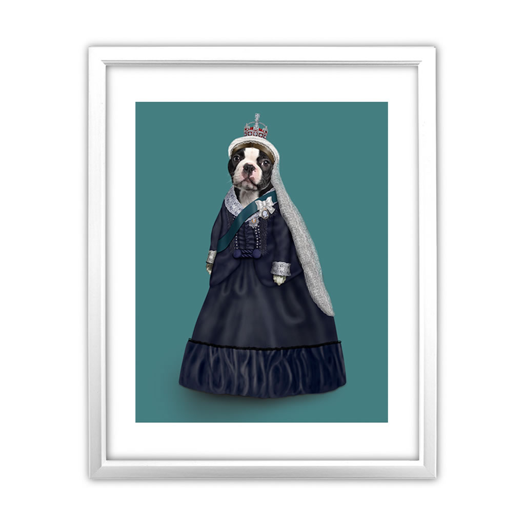 Queen Vic Pets Rock 11' by 14' White Framed Art Print Queen Vic Pets Rock 11' by 14' White Framed Art Print