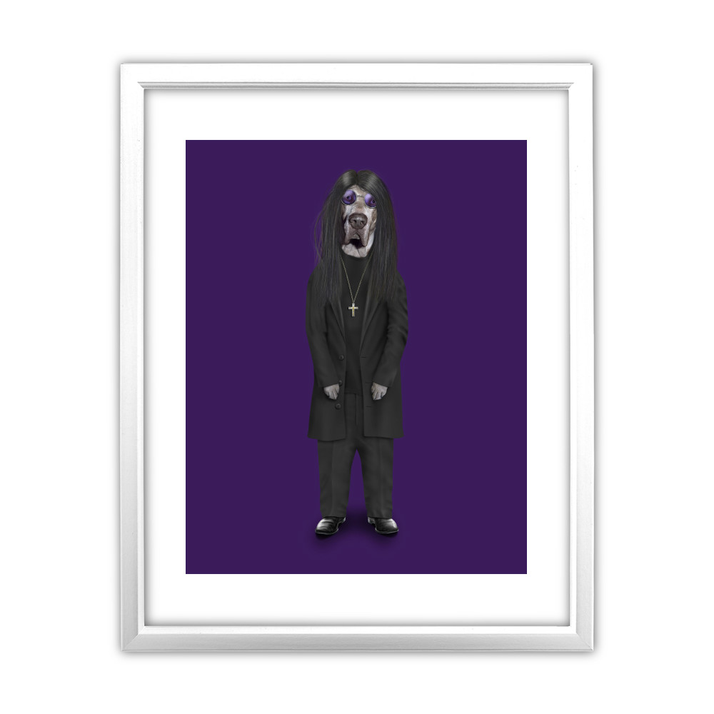 Metal Pets Rock 11' by 14' White Framed Art Print Metal Pets Rock 11' by 14' White Framed Art Print