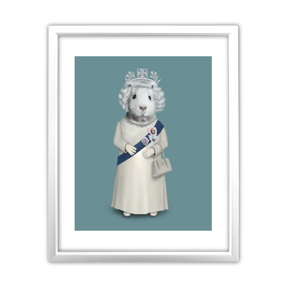 HRH Pets Rock 11' by 14' White Framed Art Print HRH Pets Rock 11' by 14' White Framed Art Print