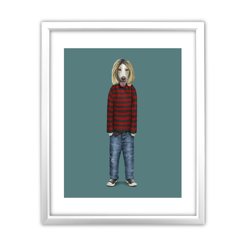 Grunge Pets Rock 11' by 14' Framed White Art Print Grunge Pets Rock 11' by 14' Framed White Art Print