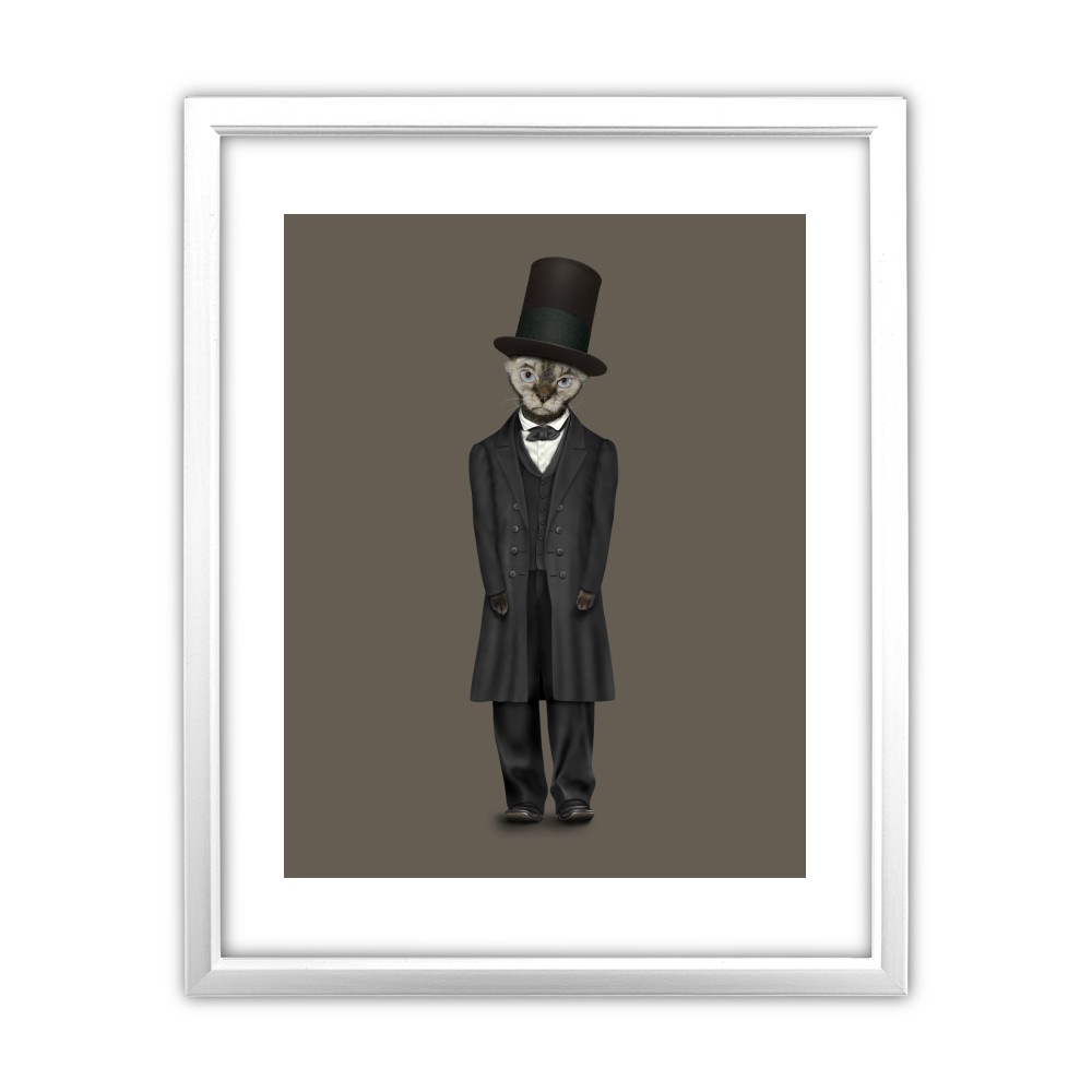 Lincoln Pets Rock 11' by 14' White Framed Art Print Lincoln Pets Rock 11' by 14' White Framed Art Print