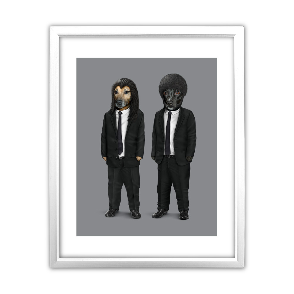 Hit Dogs Pets Rock 11' by 14' White Framed Art Print Hit Dogs Pets Rock 11' by 14' White Framed Art Print
