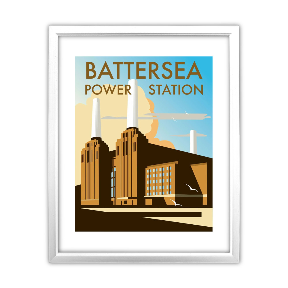 Battersea Power Station White Framed Print Battersea Power Station White Framed Print