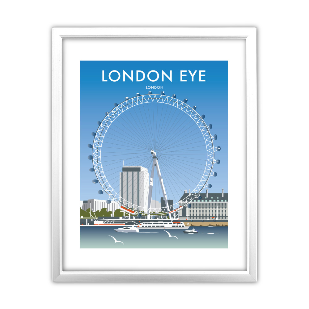 London Eye White Framed Print London Eye White Framed Print