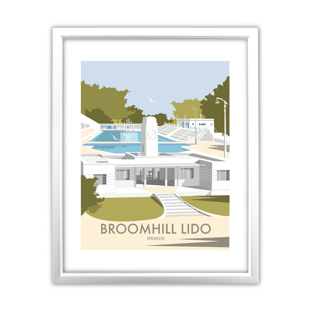 Broomhill Lido, Ipswich White Framed Print Broomhill Lido, Ipswich White Framed Print