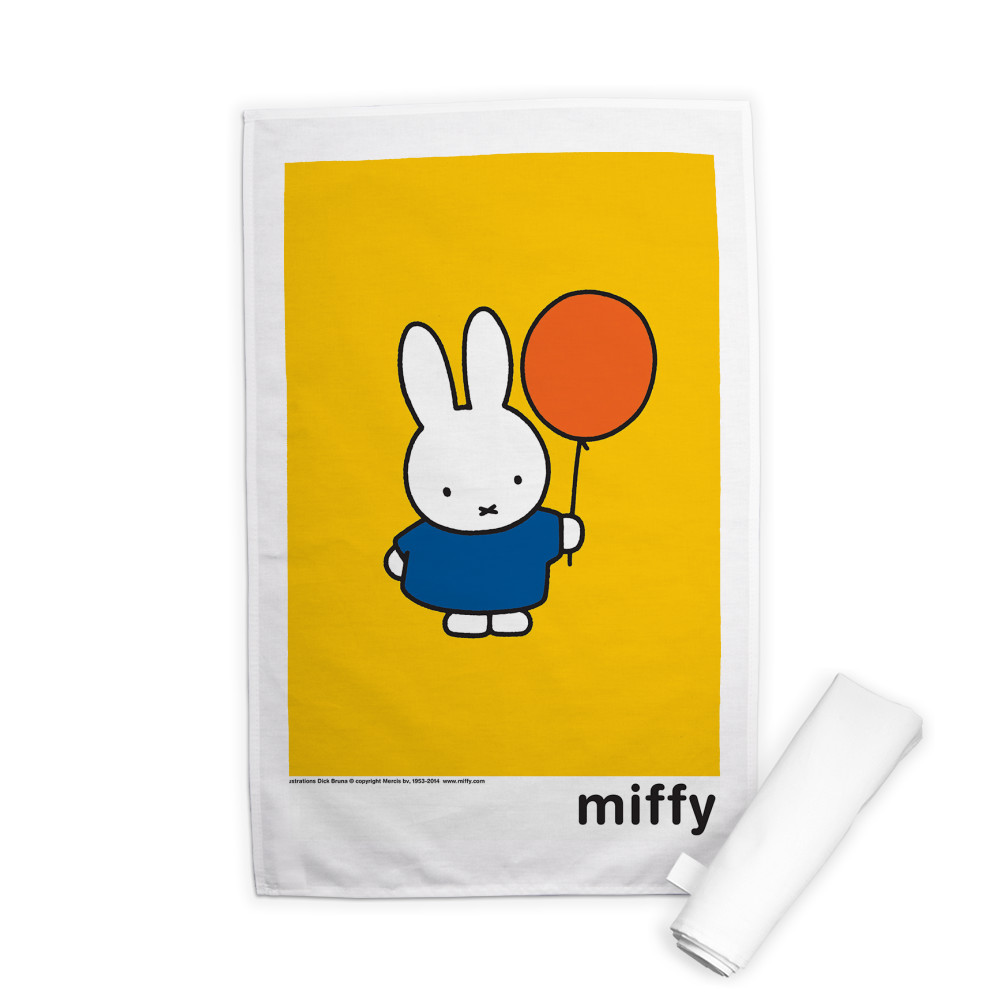 Miffy Holding a Balloon Tea Towel Miffy Holding a Balloon Tea Towel