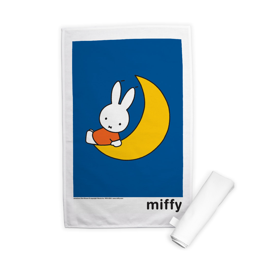 Miffy Sat on the Moon Tea Towel Miffy Sat on the Moon Tea Towel