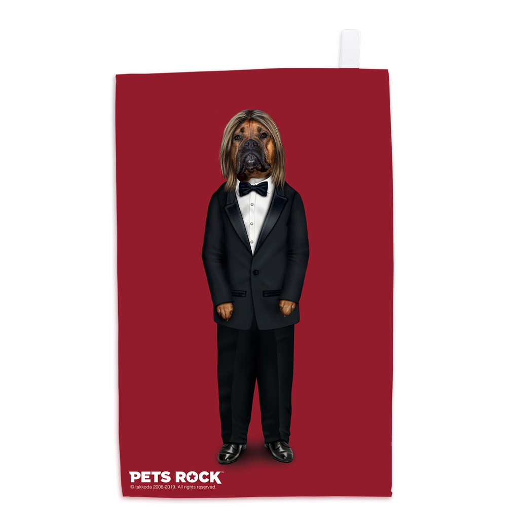 Hollywood Man Pets Rock Tea Towel Hollywood Man Pets Rock Tea Towel