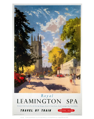 Leamington spa Vintage Travel Poster reproduction