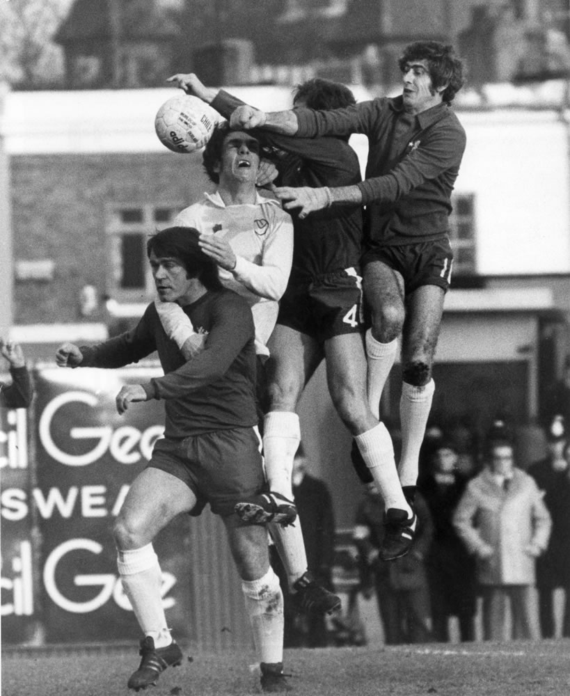 Chelsea v Leeds United. Left-Right:.. Art Print - Vintage Photos ...