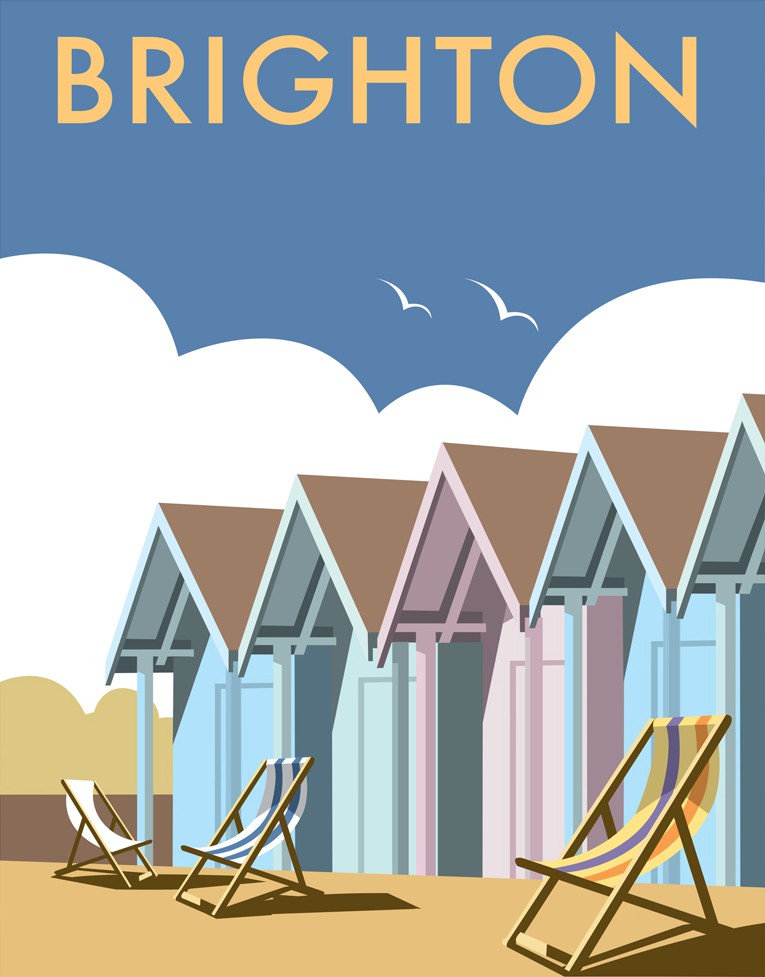 Brighton Beach Huts Art Print